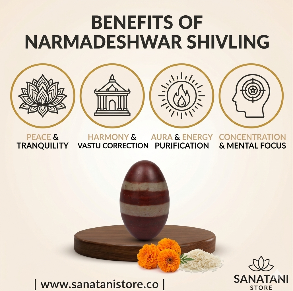 Narmadeshwar Shivling with Brass Jalhari Base, Trishul & Jal Abhishek Kalas