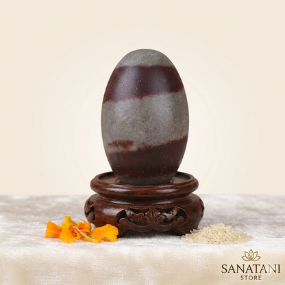 Narmadeshwar Shivling with Brass Jalhari Base, Trishul & Jal Abhishek Kalas