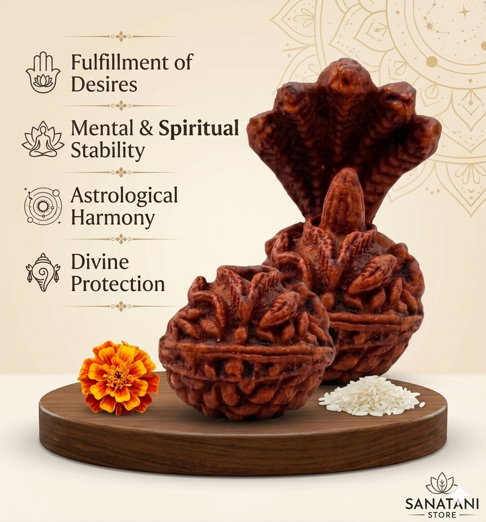 Panchmukhi Naag Devta Rudraksha Shivling – Handcrafted Divine Idol